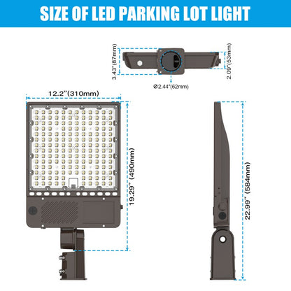 IP65 Waterproof LED Parking Lot Fixture with Universal Mounting
