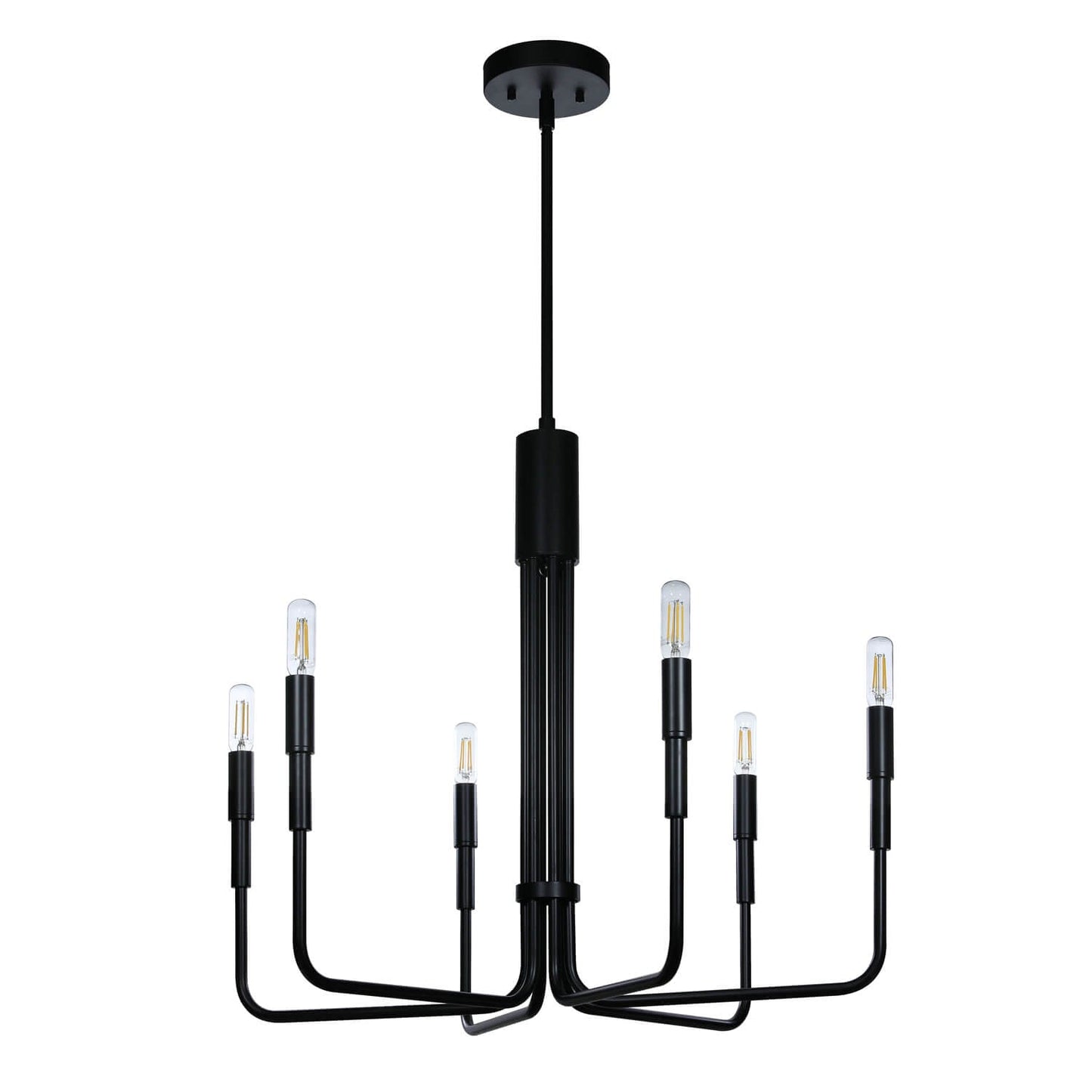 Farmhouse Black 6-Light Candle Chandelier