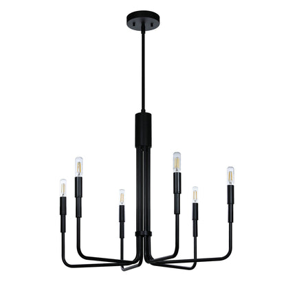 Farmhouse Black 6-Light Candle Chandelier