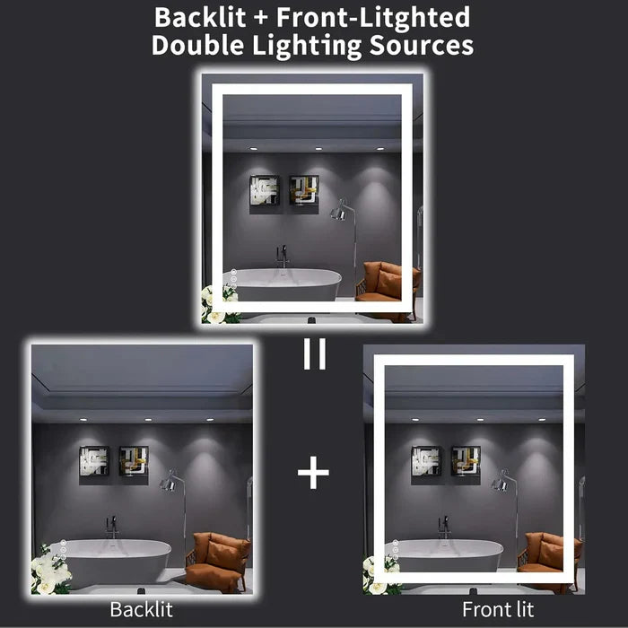 LED Bathroom Mirror – Backlit + Front Lit | Commercial Grade | Hospitality
