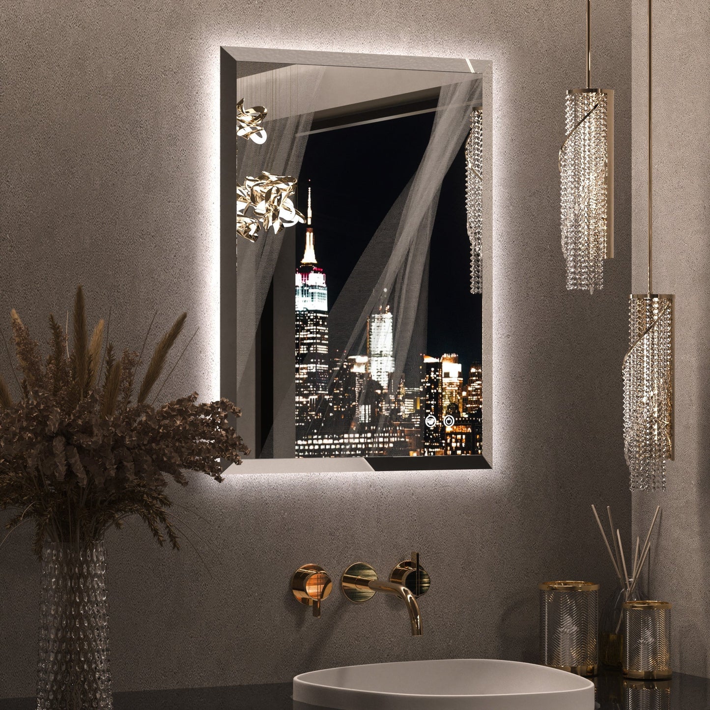 Commercial LED Bathroom Mirror for Motels | Backlit | Anti-Fog | UL Listed