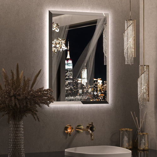 Commercial LED Bathroom Mirror for Motels | Backlit | Anti-Fog | UL Listed