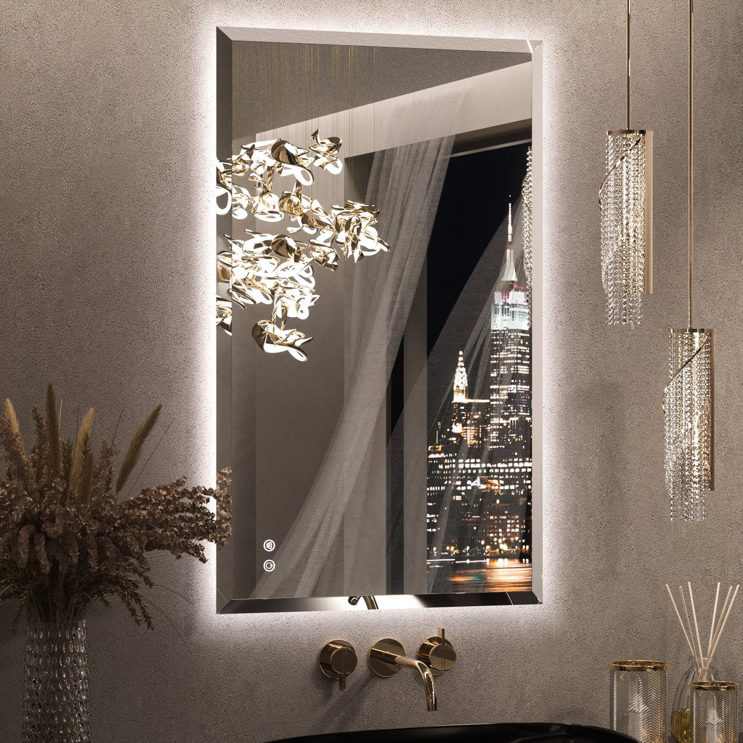 Commercial LED Bathroom Mirror for Motels | Backlit | Anti-Fog | UL Listed