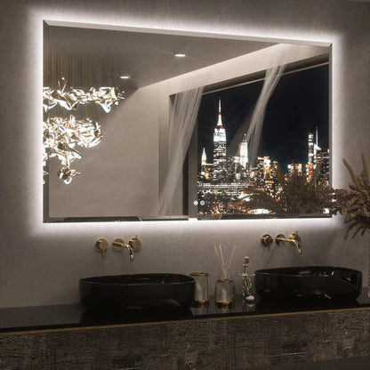 Commercial LED Bathroom Mirror for Motels | Backlit | Anti-Fog | UL Listed