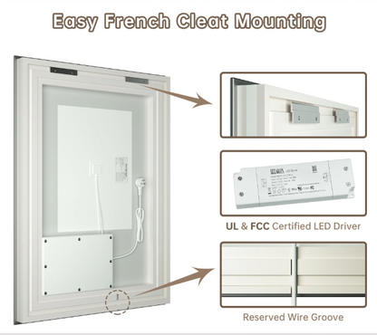 Rectangular Front & Backlit Commercial LED Vanity Mirror for Motel | LG035