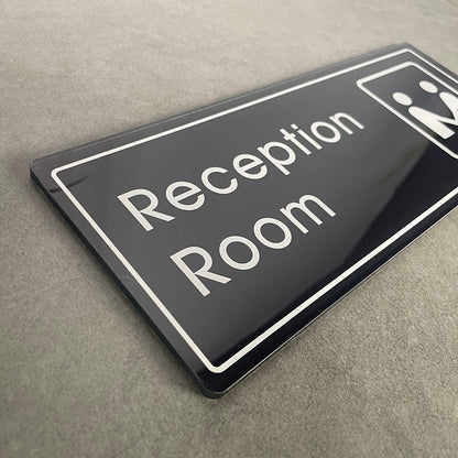 Lush Prime-Series Office Sign | Modern Black Acrylic | Self-Adhesive Name Plaque
